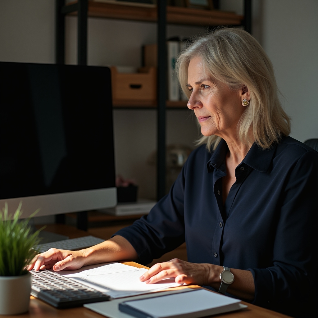 Živnostník pracujúci z domácej kancelárie